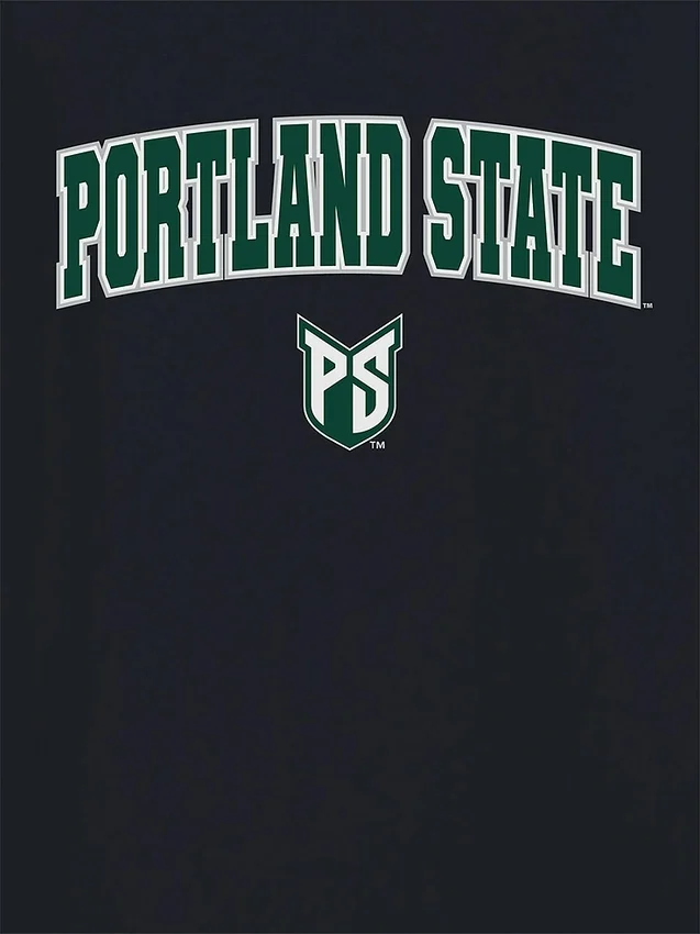 Portland State University – T-Shirt mit schwarzem Arch Logo