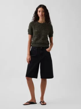 Pullover aus 100 % Baumwolle, gehäkelt