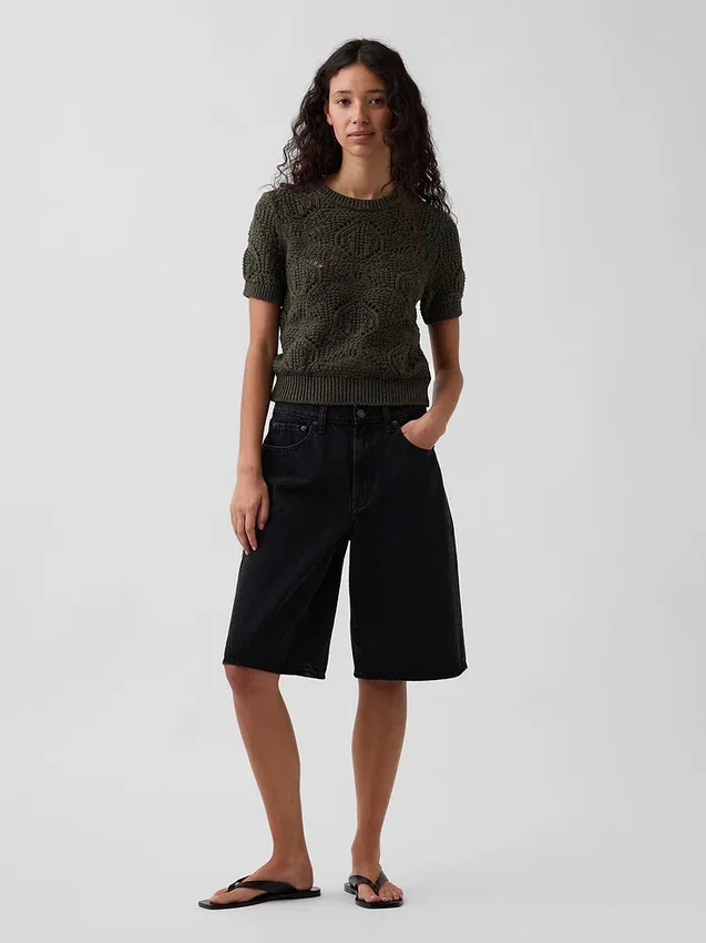 Pullover aus 100 % Baumwolle, gehäkelt