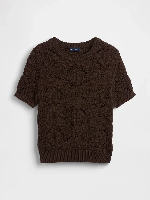 Pullover aus 100 % Baumwolle, gehäkelt