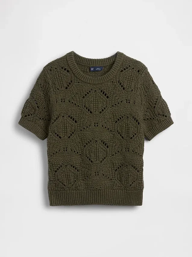 Pullover aus 100 % Baumwolle, gehäkelt