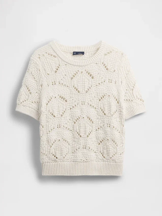 Pullover aus 100 % Baumwolle, gehäkelt