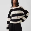 Pullover aus 100 % Baumwolle mit Bootshalsausschnitt