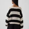 Pullover aus 100 % Baumwolle mit Bootshalsausschnitt