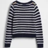 Pullover aus 100 % Baumwolle mit lockerem U-Boot-Ausschnitt