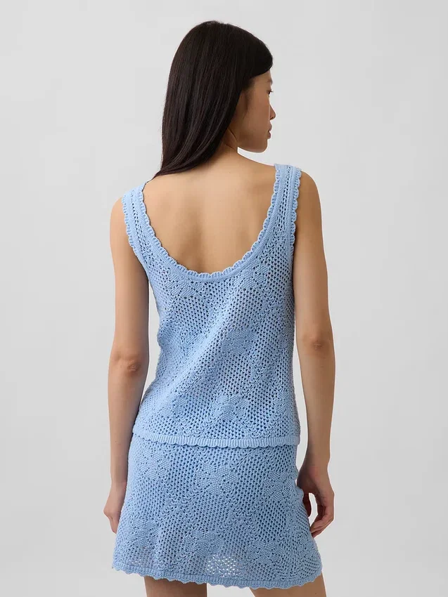Pullover aus 100 % Baumwolle mit Pointelle-Strick