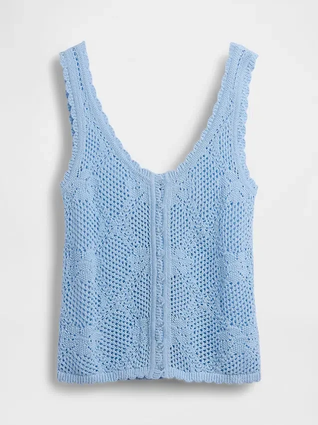 Pullover aus 100 % Baumwolle mit Pointelle-Strick