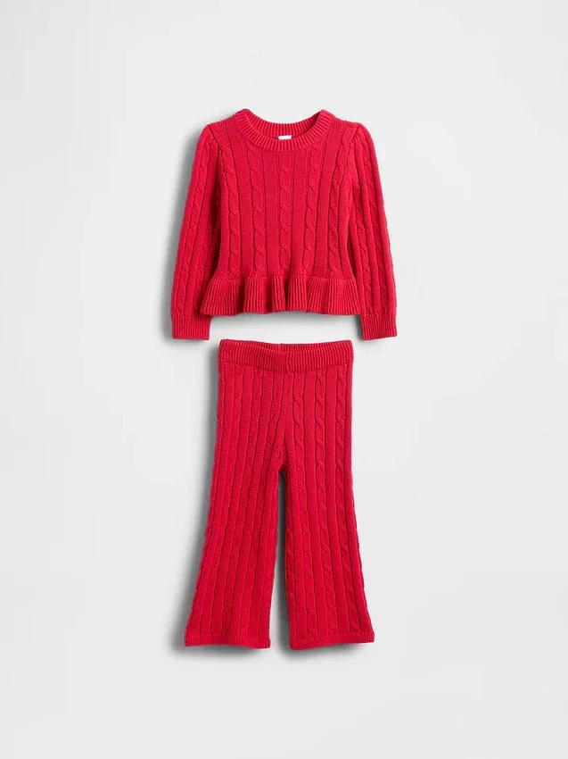 Pullover-Set mit Zopfmuster für Baby & Kleinkind