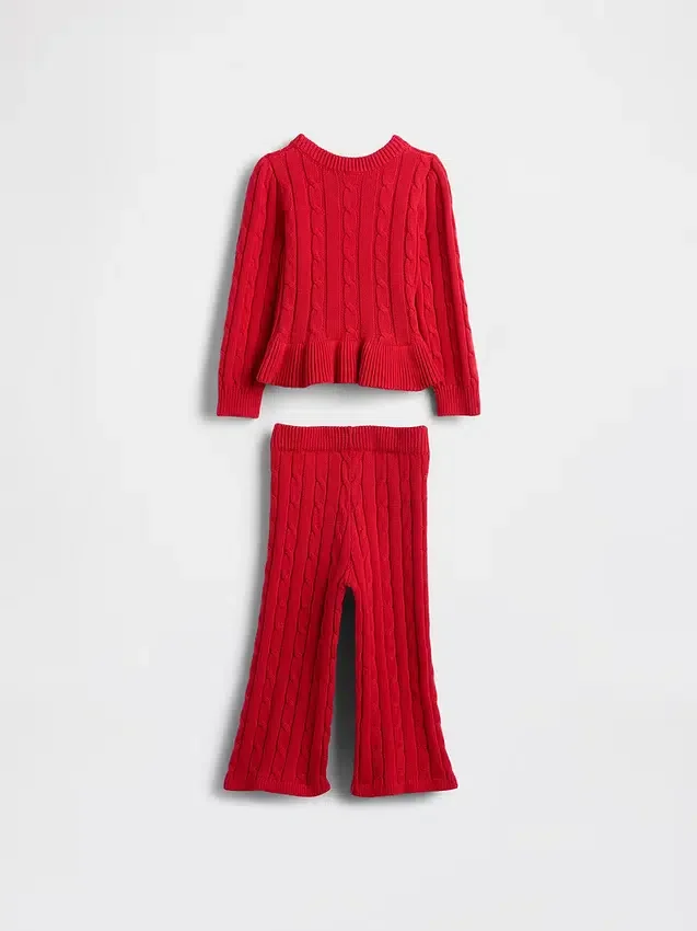 Pullover-Set mit Zopfmuster für Baby & Kleinkind