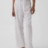 Pyjama-Hose aus Leinenmischung mit Spitzenbesatz