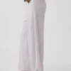 Pyjama-Hose aus Leinenmischung mit Spitzenbesatz