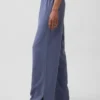 Pyjama-Hose aus Leinenmischung mit Spitzenbesatz