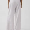 Pyjama-Hose aus Leinenmischung mit Spitzenbesatz