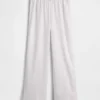 Pyjama-Hose aus Leinenmischung mit Spitzenbesatz