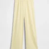 Pyjama-Hose aus Leinenmischung mit Spitzenbesatz