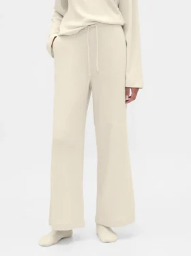 Pyjama-Hose mit weitem Bein im Waffelmuster