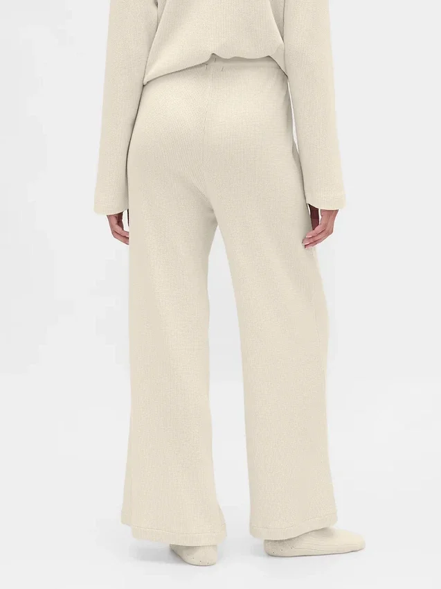 Pyjama-Hose mit weitem Bein im Waffelmuster