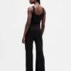 Pyjama-Hose mit weitem Bein und Mini-Rippmuster