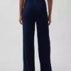 Pyjama-Hose mit weitem Bein und Mini-Rippmuster