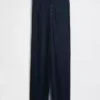 Pyjama-Hose mit weitem Bein und Mini-Rippmuster