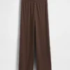 Pyjama-Hose mit weitem Bein und Mini-Rippmuster