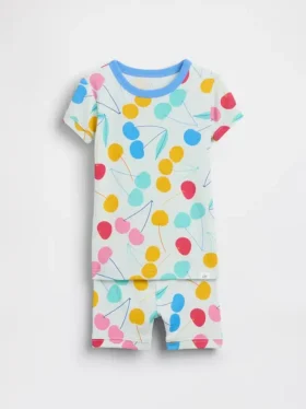 Pyjama-Set aus gebürsteter Bio-Baumwolle mit Kirschmotiv für Baby & Kleinkind