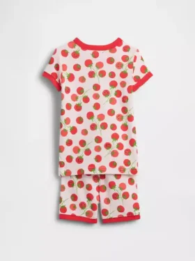 Pyjama-Set für Baby & Kleinkind aus gebürsteter Bio-Baumwolle in Tomatentönen