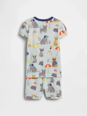Pyjama-Set für Baby & Kleinkind aus gebürsteter Bio-Baumwolle mit „Beach Dogs“-Motiv
