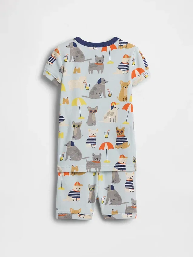 Pyjama-Set für Baby & Kleinkind aus gebürsteter Bio-Baumwolle mit „Beach Dogs“-Motiv