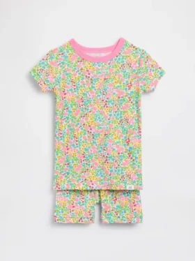 Pyjama-Set für Baby & Kleinkind aus gebürsteter Bio-Baumwolle mit Blumenmuster