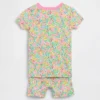 Pyjama-Set für Baby & Kleinkind aus gebürsteter Bio-Baumwolle mit Blumenmuster