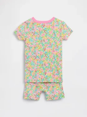 Pyjama-Set für Baby & Kleinkind aus gebürsteter Bio-Baumwolle mit Blumenmuster