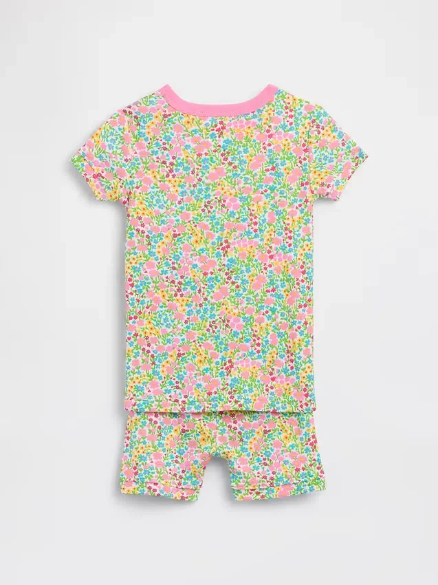 Pyjama-Set für Baby & Kleinkind aus gebürsteter Bio-Baumwolle mit Blumenmuster