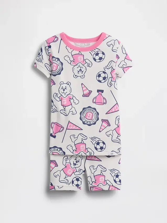 Pyjama-Set für Baby & Kleinkind aus gebürsteter Bio-Baumwolle mit Bären-Logo