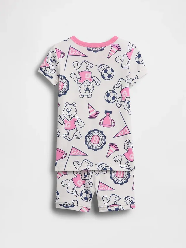 Pyjama-Set für Baby & Kleinkind aus gebürsteter Bio-Baumwolle mit Bären-Logo