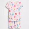 Pyjama-Set für Baby & Kleinkind aus gebürsteter Bio-Baumwolle mit Eiscreme-Motiv