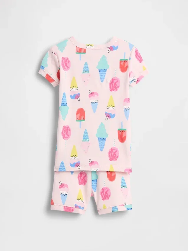 Pyjama-Set für Baby & Kleinkind aus gebürsteter Bio-Baumwolle mit Eiscreme-Motiv