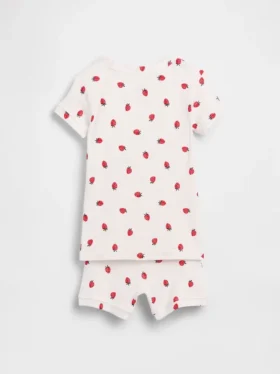 Pyjama-Set für Baby & Kleinkind aus gebürsteter Bio-Baumwolle mit Erdbeer-Motiv
