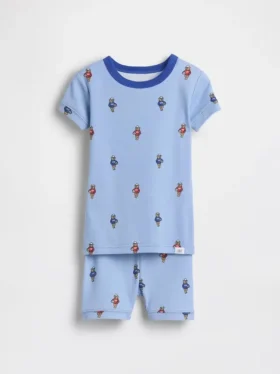 Pyjama-Set für Baby & Kleinkind aus gebürsteter Bio-Baumwolle mit Fußball-Bären-Motiv