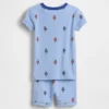 Pyjama-Set für Baby & Kleinkind aus gebürsteter Bio-Baumwolle mit Fußball-Bären-Motiv