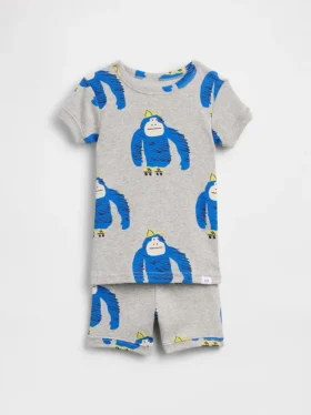 Pyjama-Set für Baby & Kleinkind aus gebürsteter Bio-Baumwolle mit Gorilla-Motiv