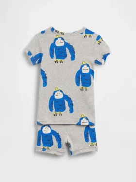 Pyjama-Set für Baby & Kleinkind aus gebürsteter Bio-Baumwolle mit Gorilla-Motiv