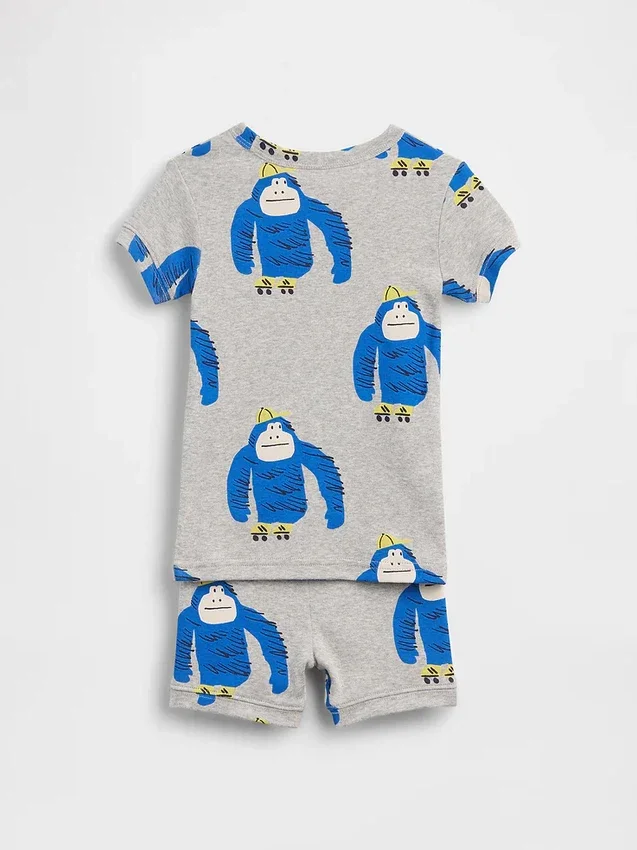 Pyjama-Set für Baby & Kleinkind aus gebürsteter Bio-Baumwolle mit Gorilla-Motiv