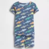 Pyjama-Set für Baby & Kleinkind aus gebürsteter Bio-Baumwolle mit Hai-Motiv in Form von Shorts