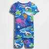 Pyjama-Set für Baby & Kleinkind aus gebürsteter Bio-Baumwolle mit Meeresbewohner-Motiv