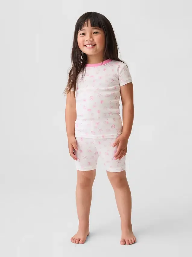 Pyjama-Set für Baby & Kleinkind aus gebürsteter Bio-Baumwolle mit Muschel-Motiv