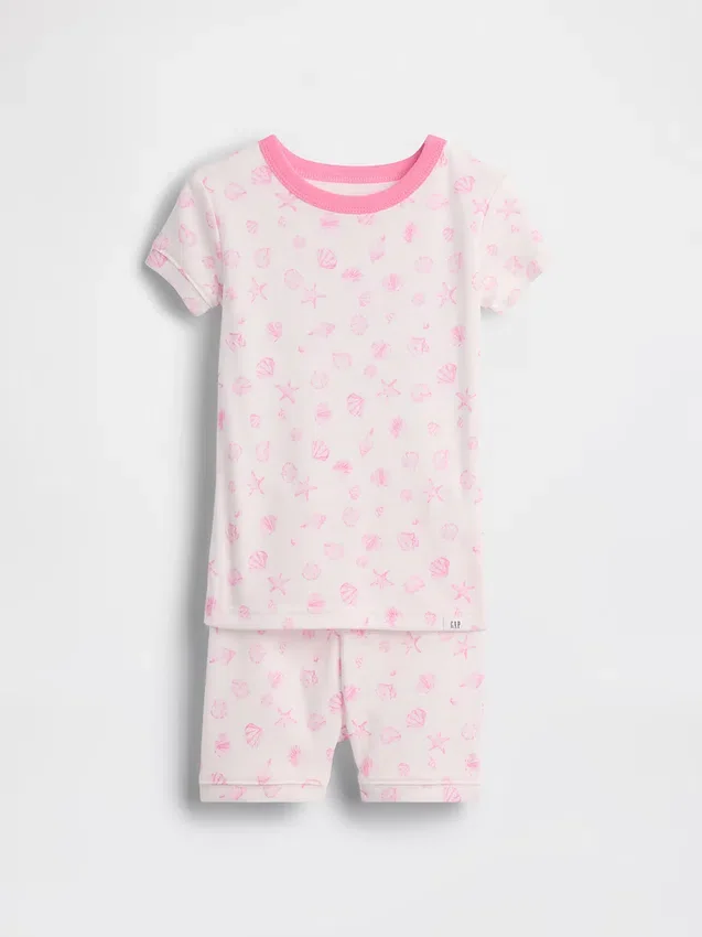 Pyjama-Set für Baby & Kleinkind aus gebürsteter Bio-Baumwolle mit Muschel-Motiv