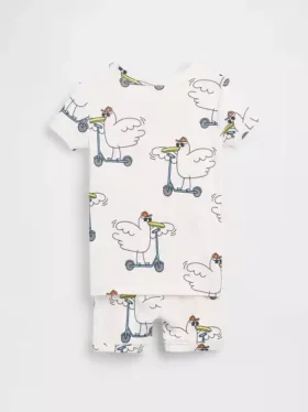 Pyjama-Set für Baby & Kleinkind aus gebürsteter Bio-Baumwolle mit „Scooter Seagull“-Motiv