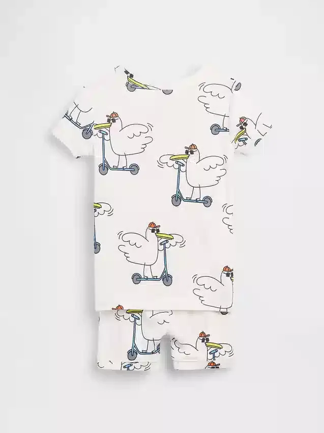 Pyjama-Set für Baby & Kleinkind aus gebürsteter Bio-Baumwolle mit „Scooter Seagull“-Motiv