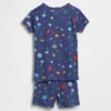 Pyjama-Set für Baby & Kleinkind aus gebürsteter Bio-Baumwolle mit Weltraum-Aliens-Motiv
